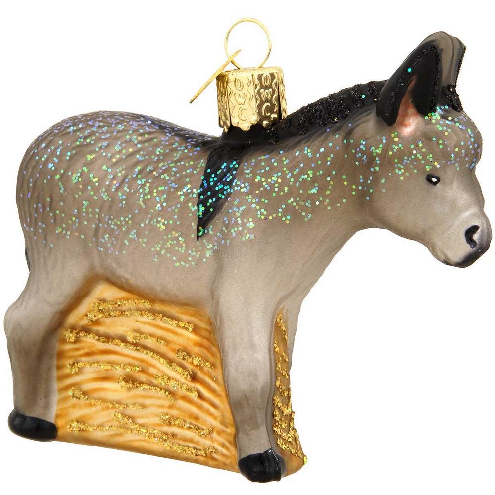 Old World Christmas Ornaments Farm Animals Glass Blown Ornaments for Christmas Tree Donkey