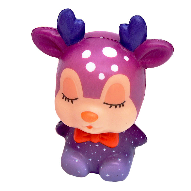New Colorful Christmas Reindeer Slow-Rise Squishy Toy
